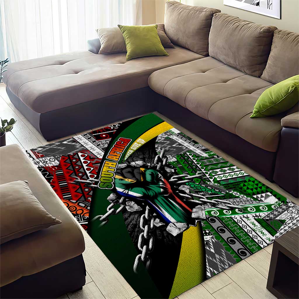South Africa Fist of Freedom Area Rug Never Give Up DT02