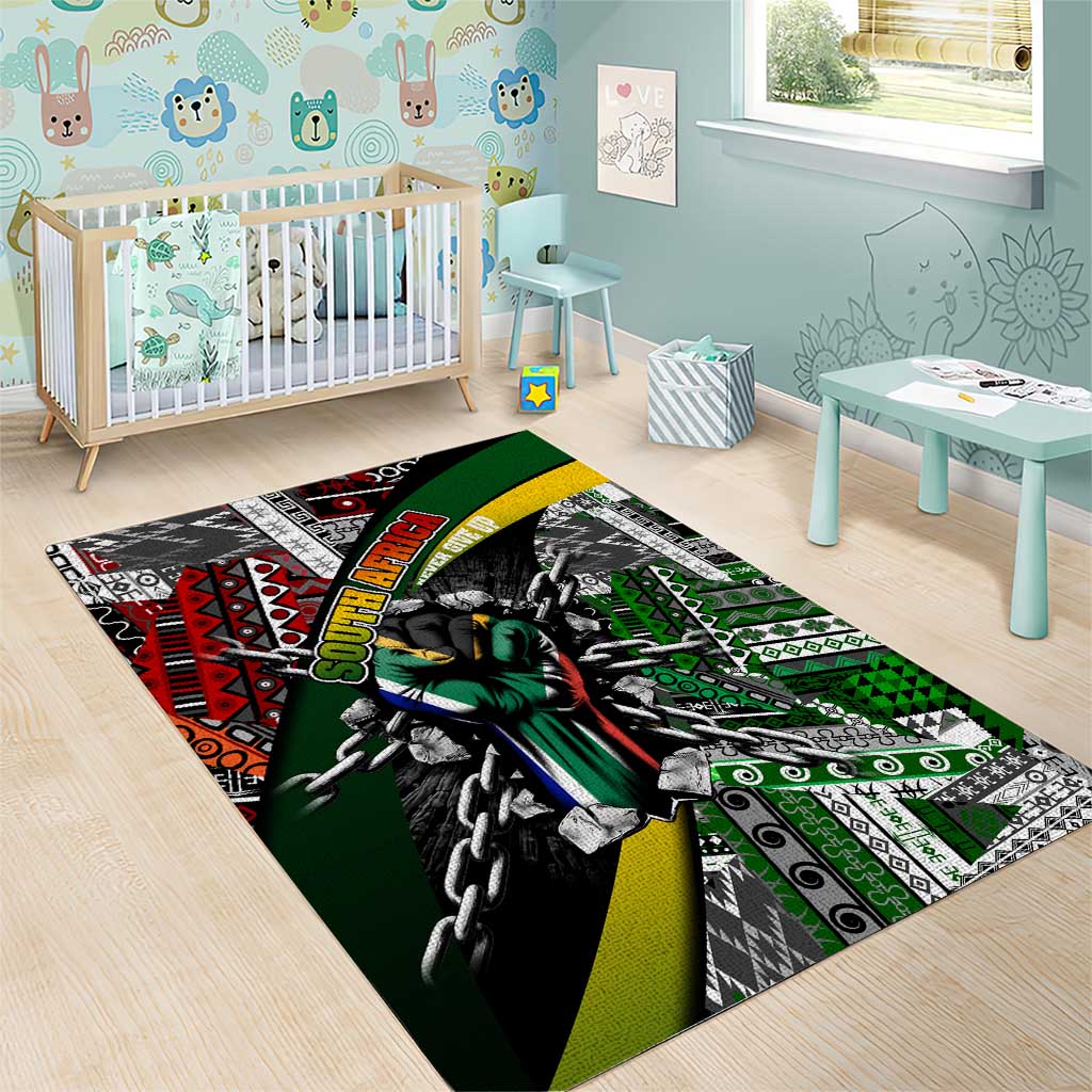 South Africa Fist of Freedom Area Rug Never Give Up DT02