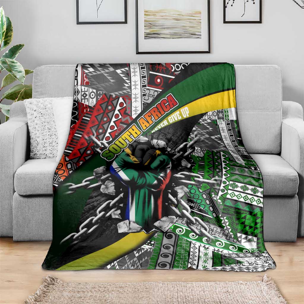 South Africa Fist of Freedom Blanket Never Give Up DT02