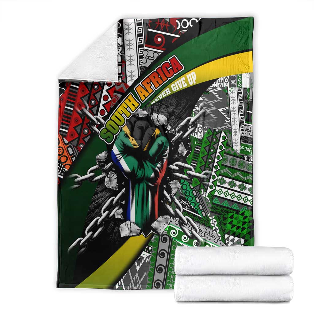 South Africa Fist of Freedom Blanket Never Give Up DT02