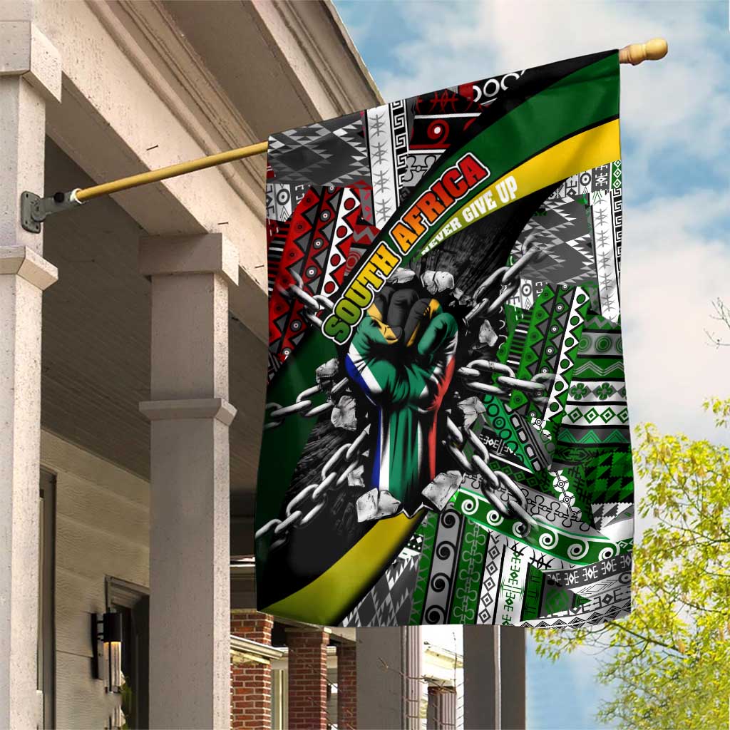 South Africa Fist of Freedom Garden Flag Never Give Up DT02
