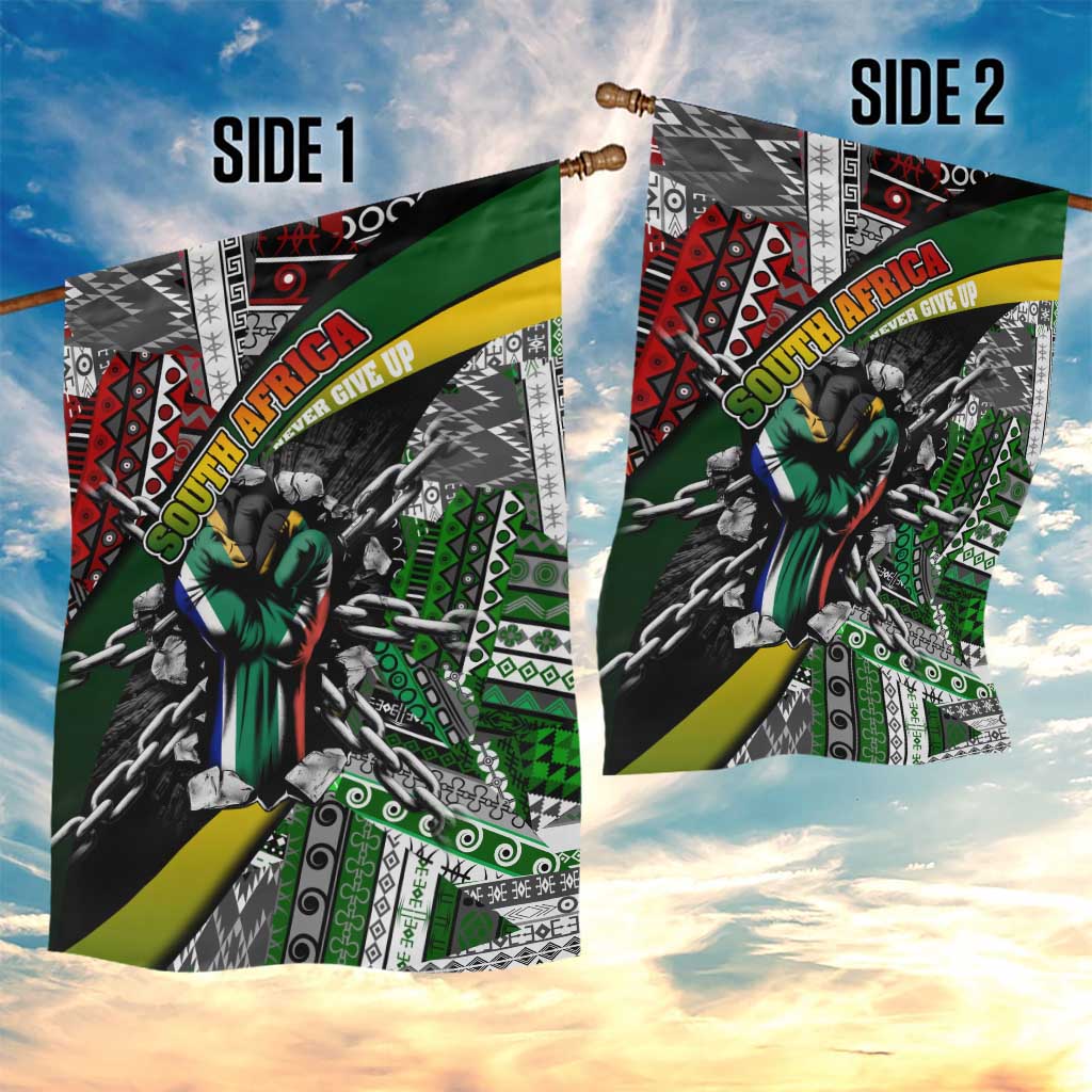 South Africa Fist of Freedom Garden Flag Never Give Up DT02