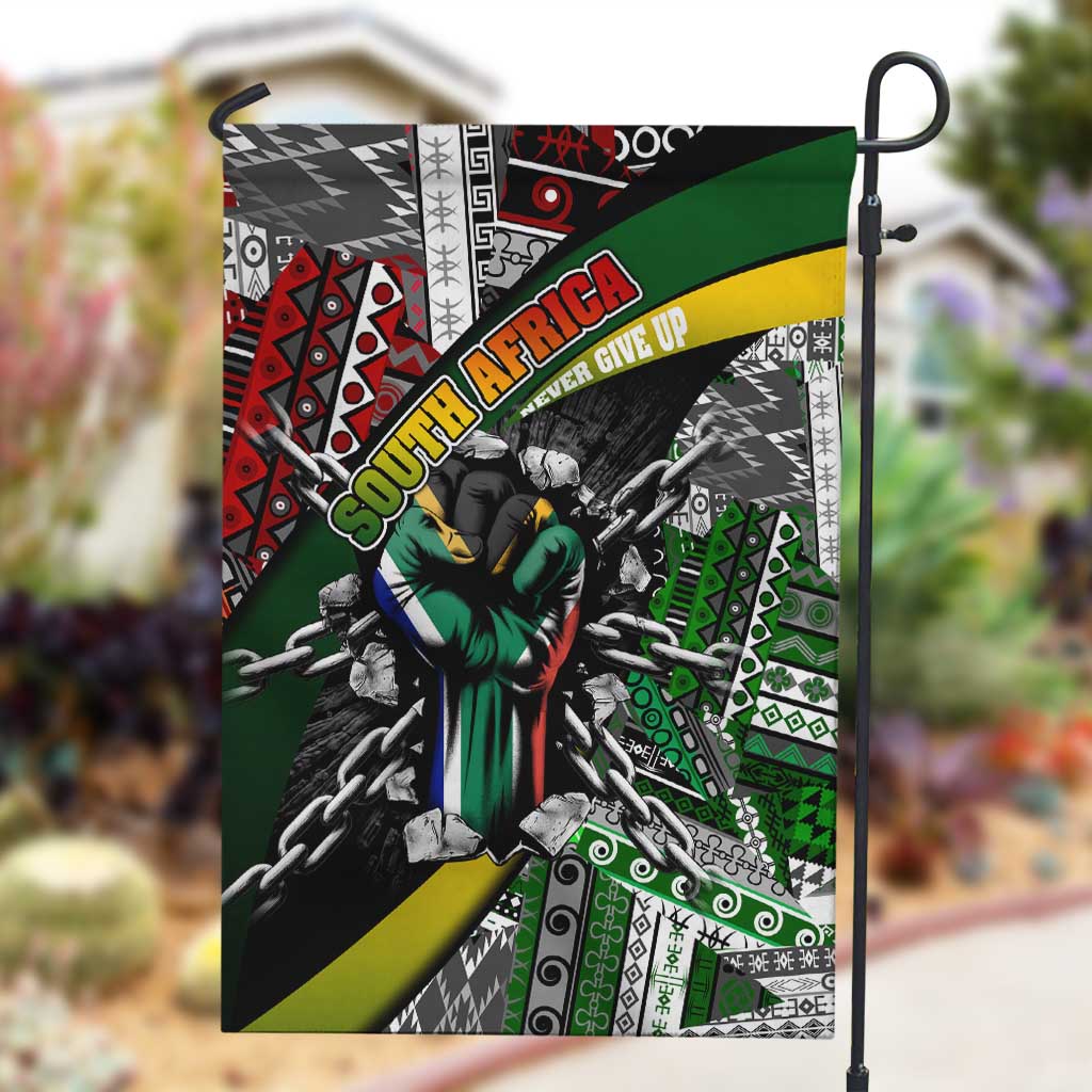 South Africa Fist of Freedom Garden Flag Never Give Up DT02