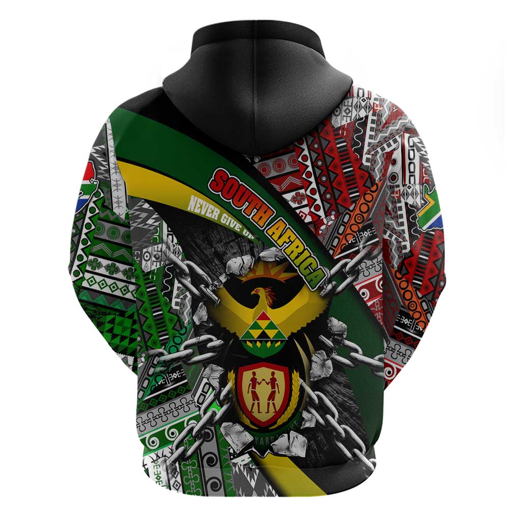 South Africa Never Give Up Hoodie SA Fist of Freedom DT02