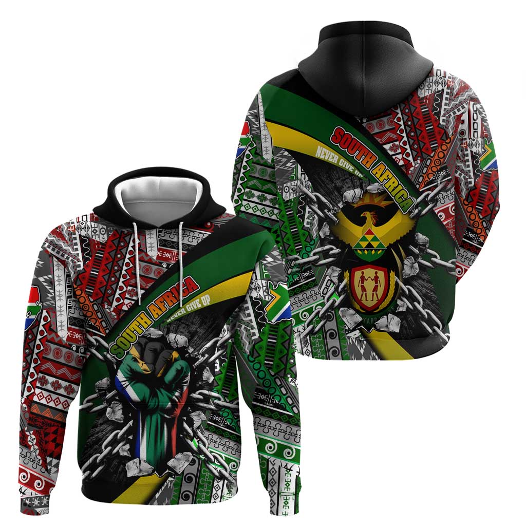 South Africa Never Give Up Hoodie SA Fist of Freedom DT02