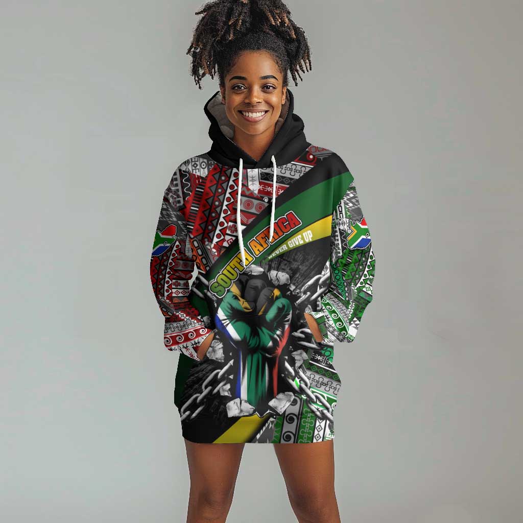 South Africa Fist of Freedom Hoodie Dress Never Give Up DT02