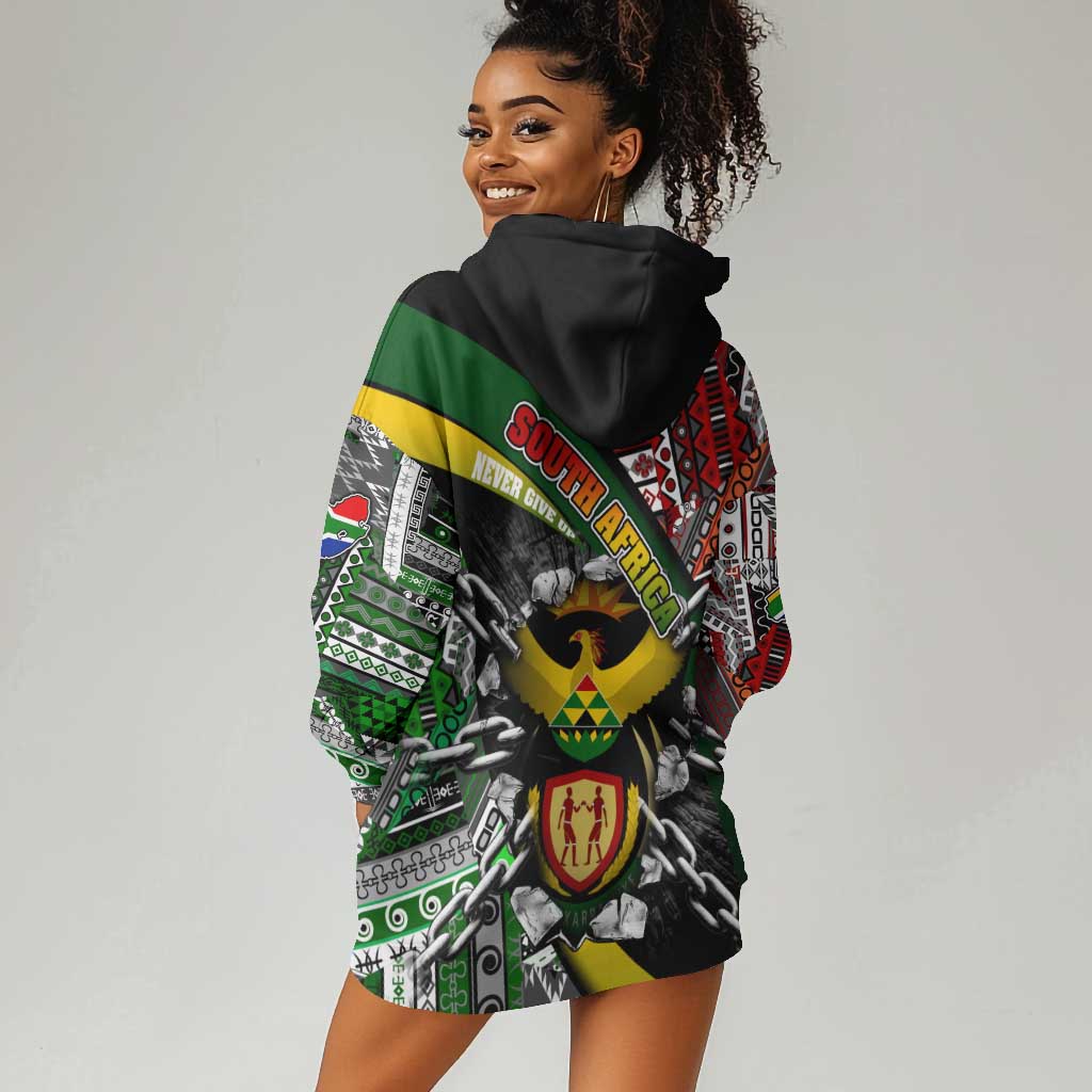 South Africa Fist of Freedom Hoodie Dress Never Give Up DT02