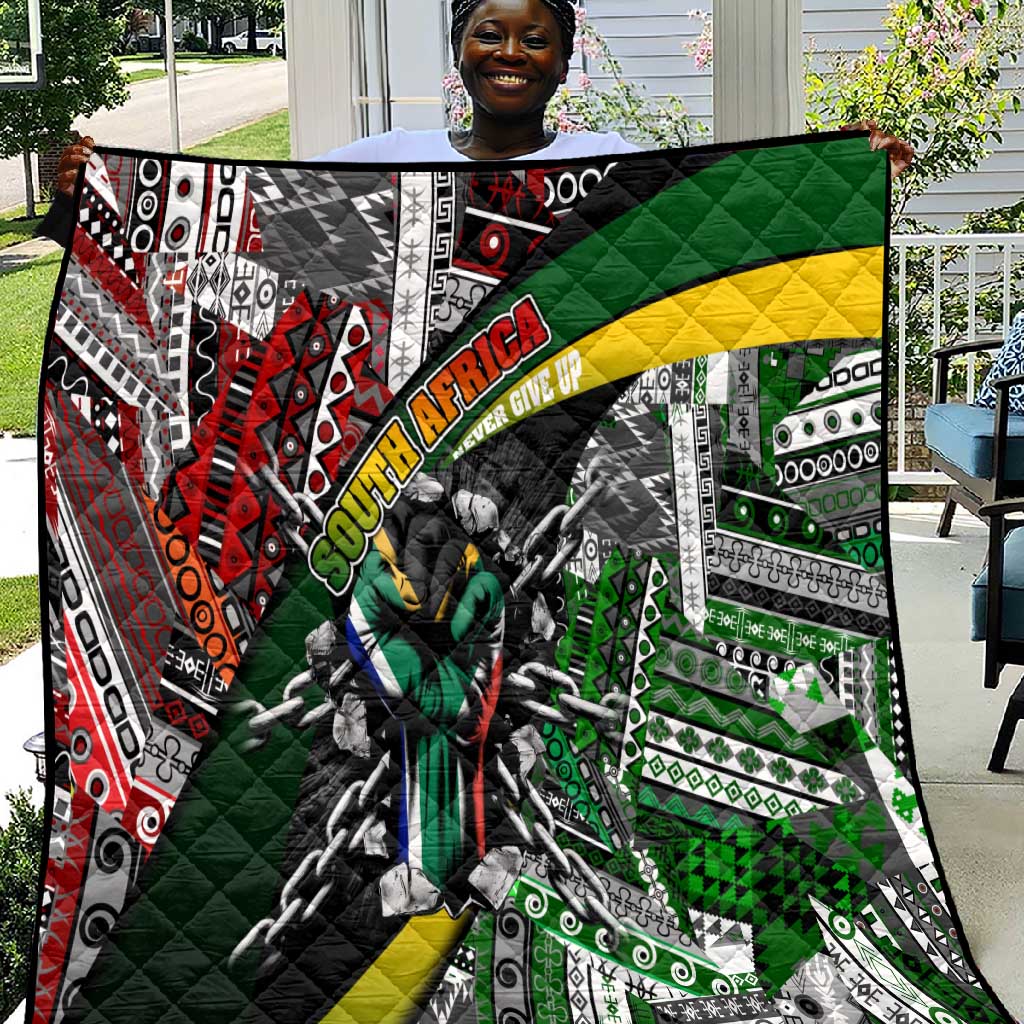 South Africa Fist of Freedom Quilt Never Give Up DT02