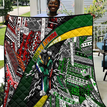 South Africa Fist of Freedom Quilt Never Give Up DT02