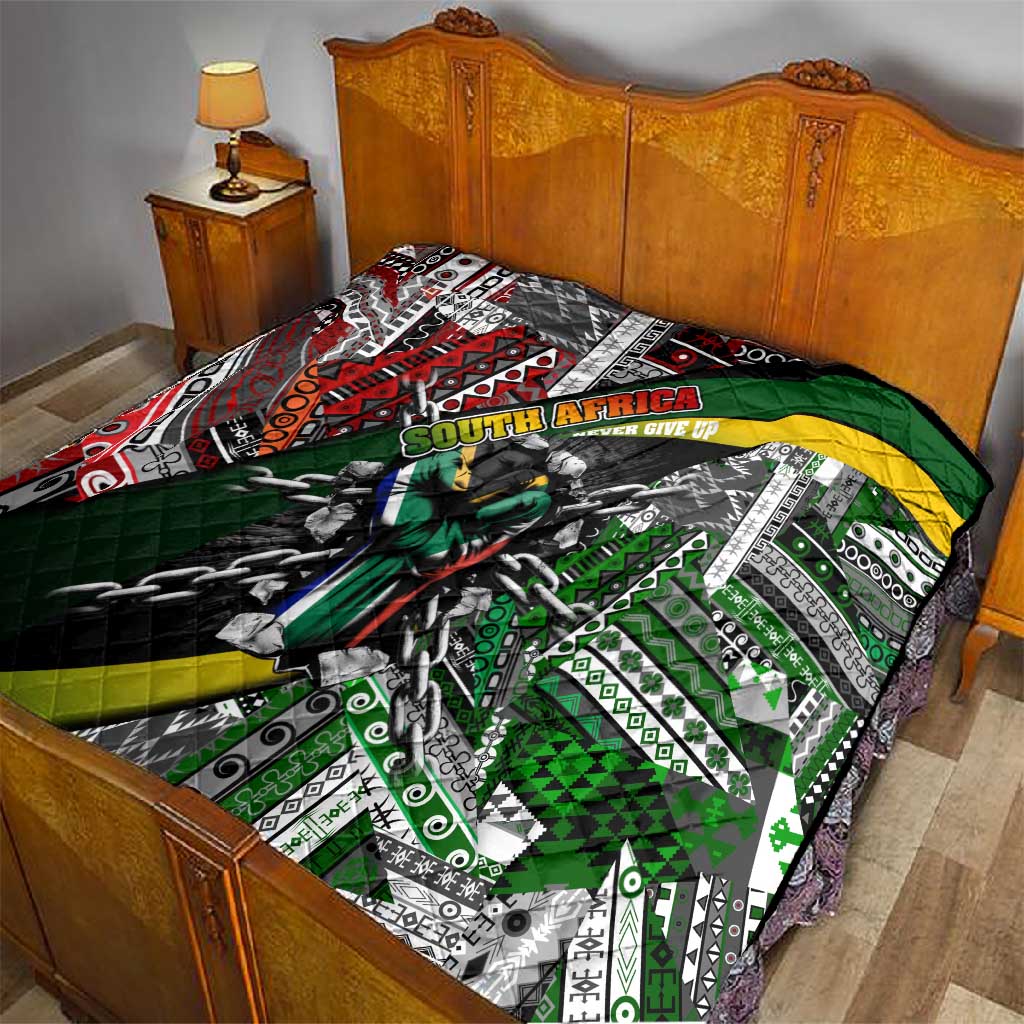 South Africa Fist of Freedom Quilt Never Give Up DT02