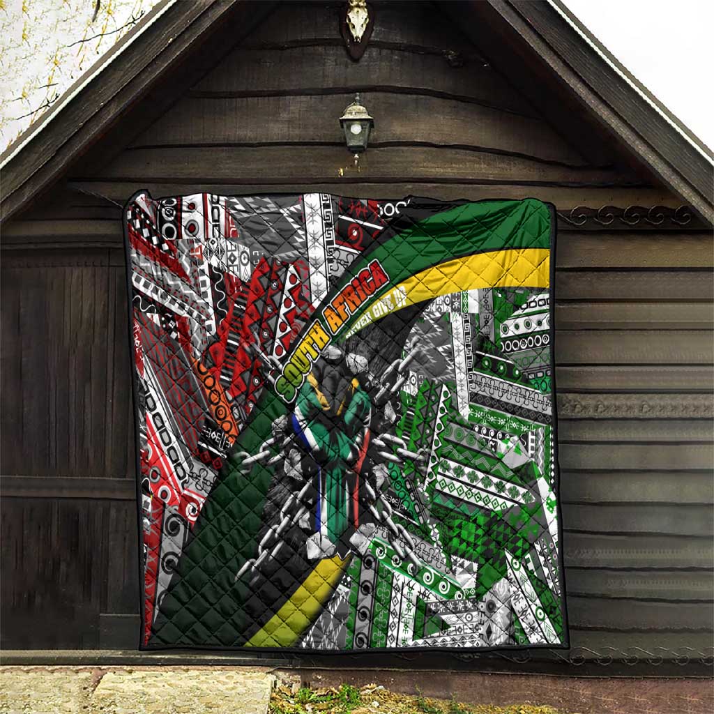 South Africa Fist of Freedom Quilt Never Give Up DT02
