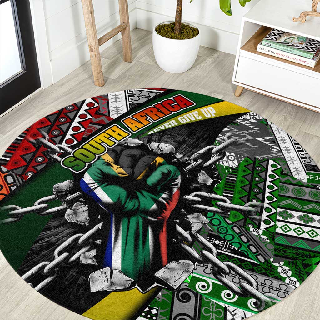 South Africa Fist of Freedom Round Carpet Never Give Up DT02