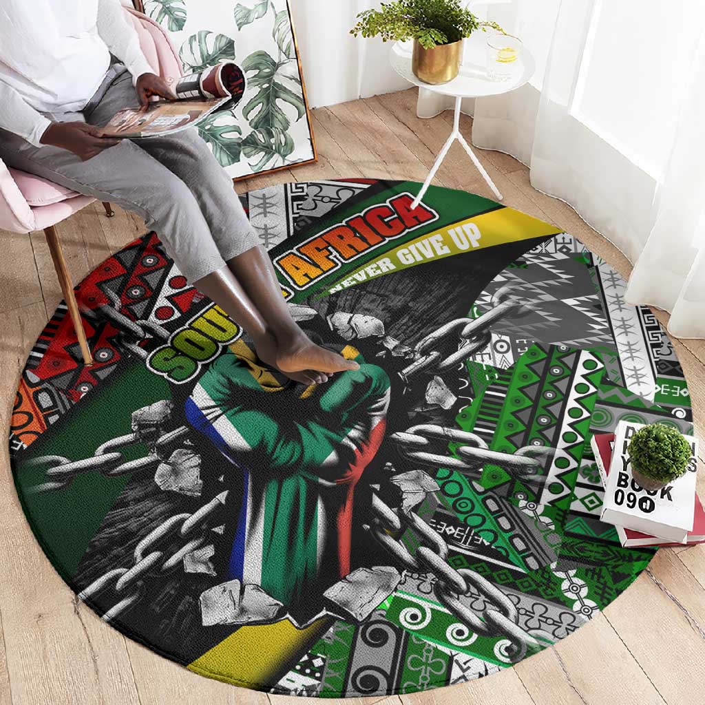 South Africa Fist of Freedom Round Carpet Never Give Up DT02