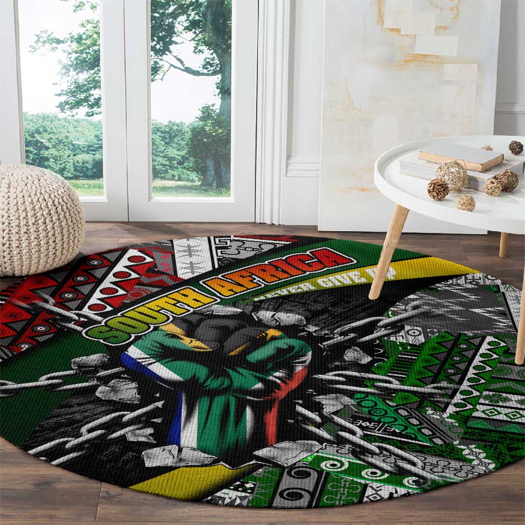 South Africa Fist of Freedom Round Carpet Never Give Up DT02