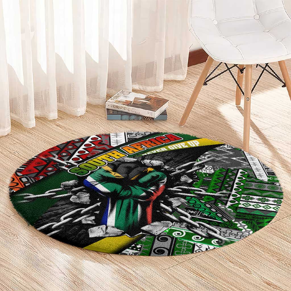 South Africa Fist of Freedom Round Carpet Never Give Up DT02