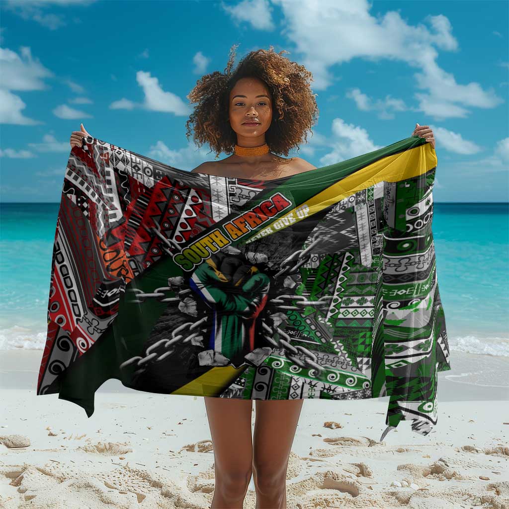South Africa Fist of Freedom Sarong Never Give Up DT02