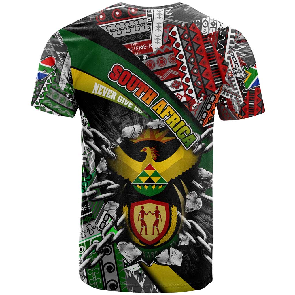 South Africa Fist of Freedom T shirt Never Give Up DT02