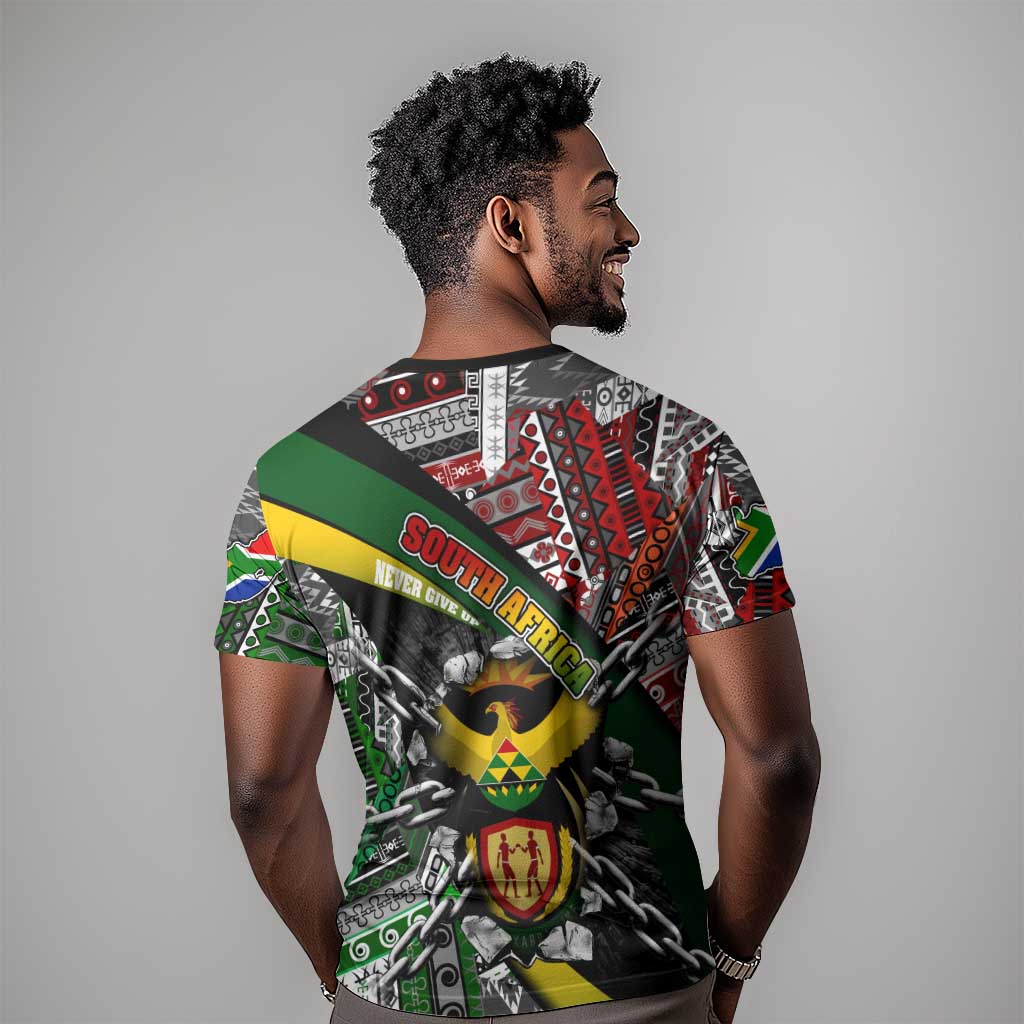 South Africa Fist of Freedom T shirt Never Give Up DT02
