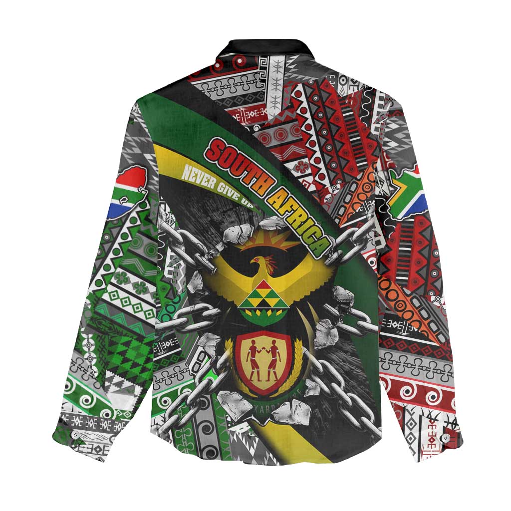 South Africa Fist of Freedom Women Casual Shirt Never Give Up DT02