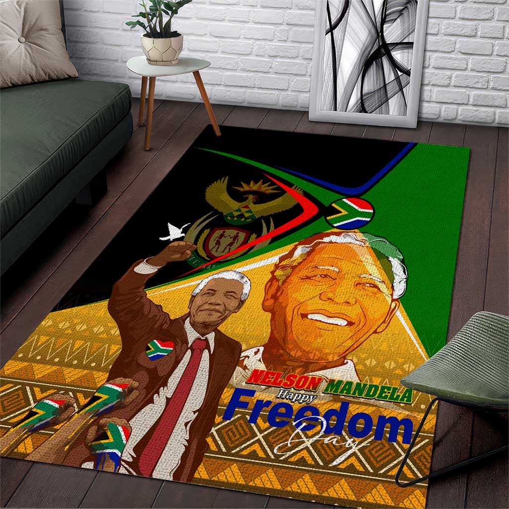 South Africa Heritage Nelson Mandela Area Rug Happy Freedom Day Victory Art DT02