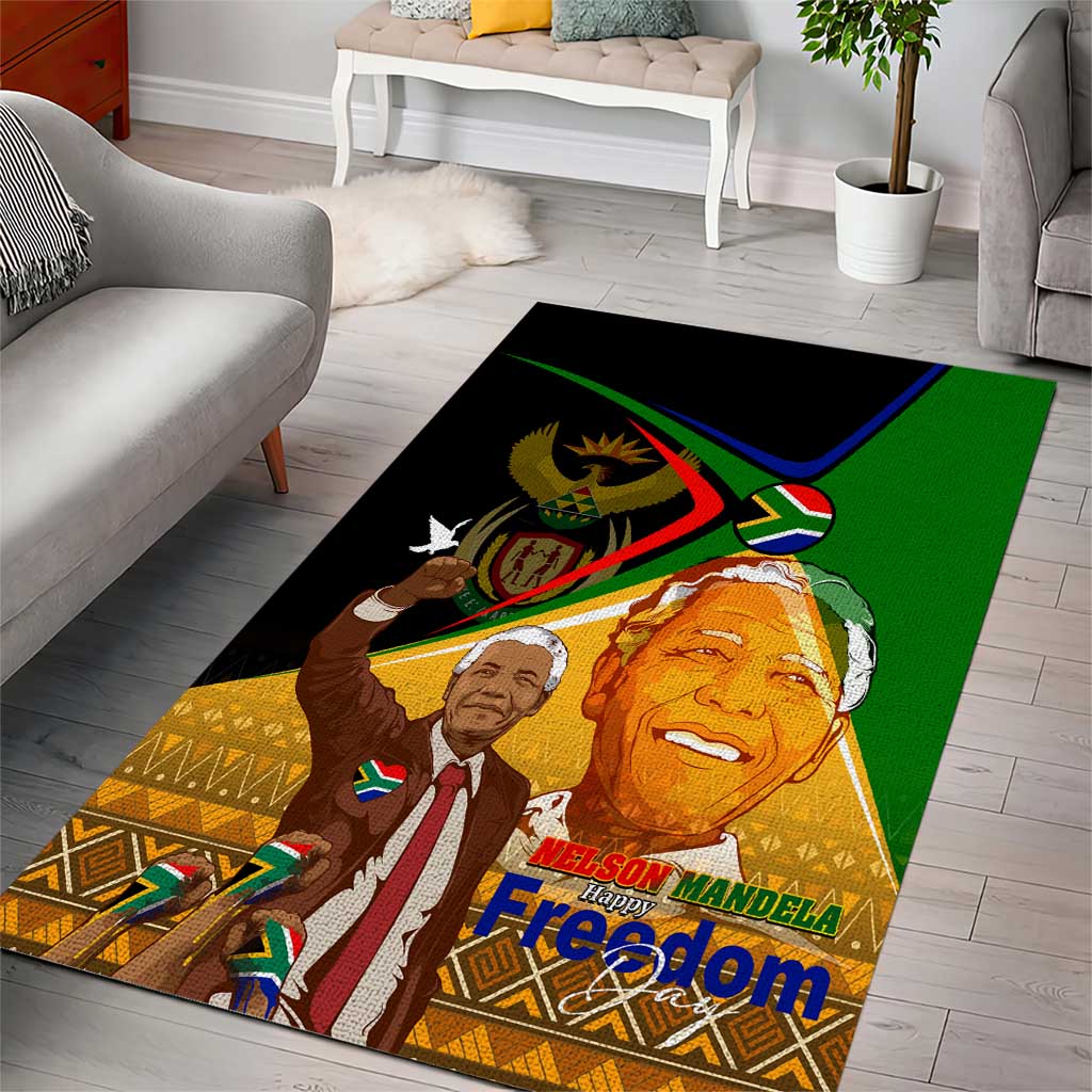South Africa Heritage Nelson Mandela Area Rug Happy Freedom Day Victory Art DT02
