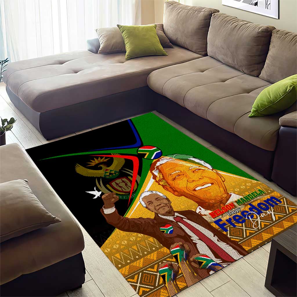 South Africa Heritage Nelson Mandela Area Rug Happy Freedom Day Victory Art DT02