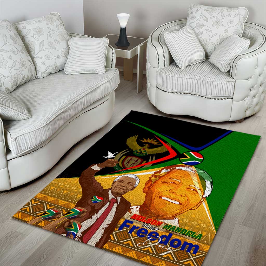 South Africa Heritage Nelson Mandela Area Rug Happy Freedom Day Victory Art DT02