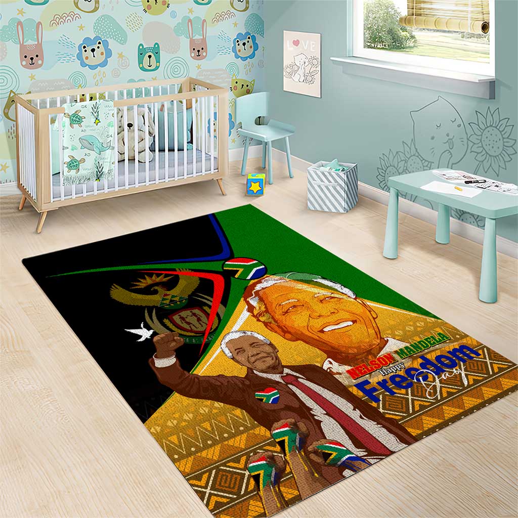 South Africa Heritage Nelson Mandela Area Rug Happy Freedom Day Victory Art DT02