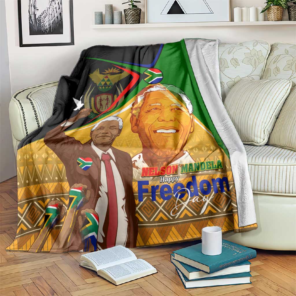 South Africa Heritage Nelson Mandela Blanket Happy Freedom Day Victory Art DT02