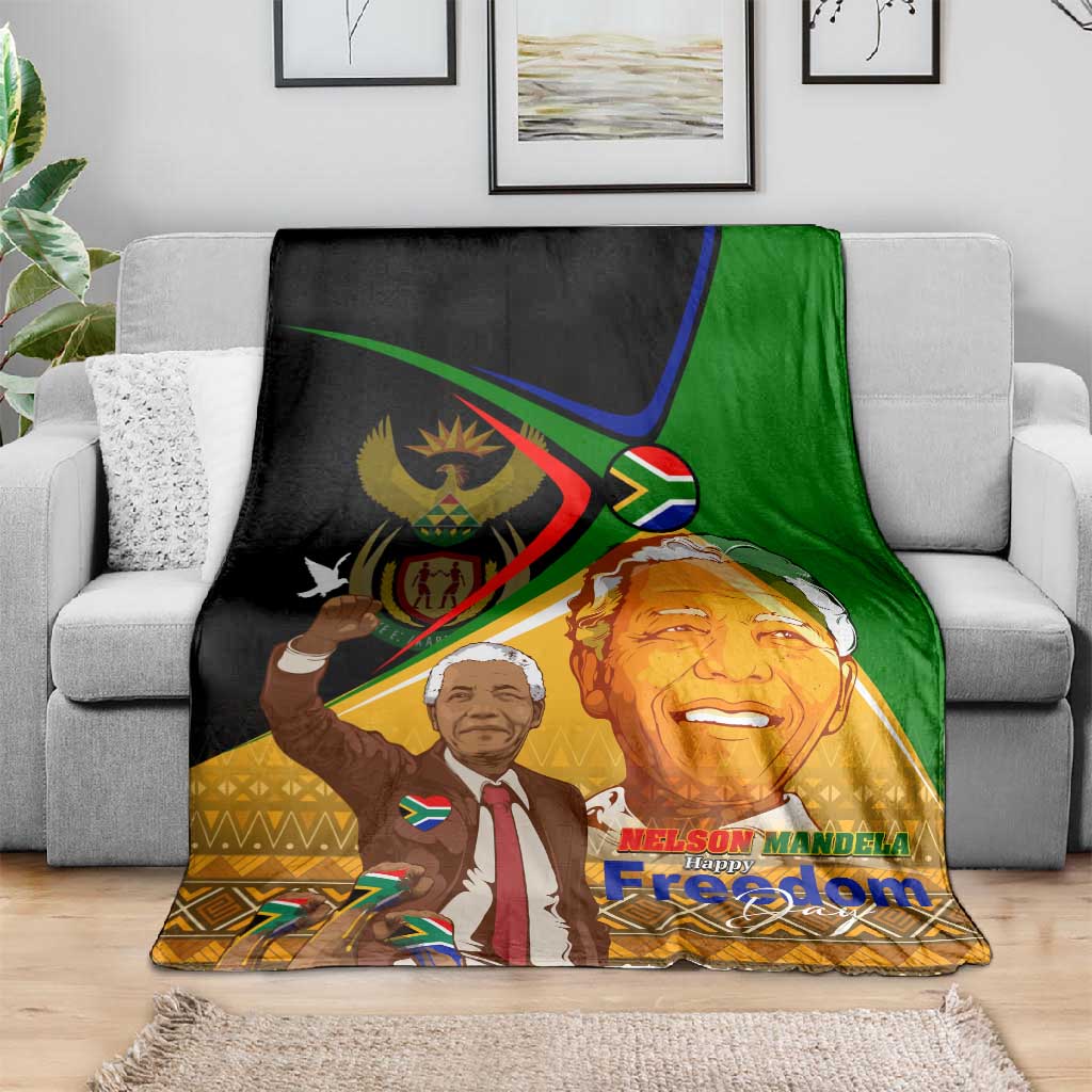 South Africa Heritage Nelson Mandela Blanket Happy Freedom Day Victory Art DT02