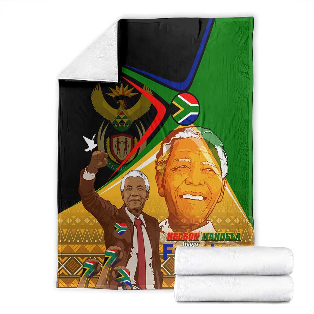 South Africa Heritage Nelson Mandela Blanket Happy Freedom Day Victory Art DT02