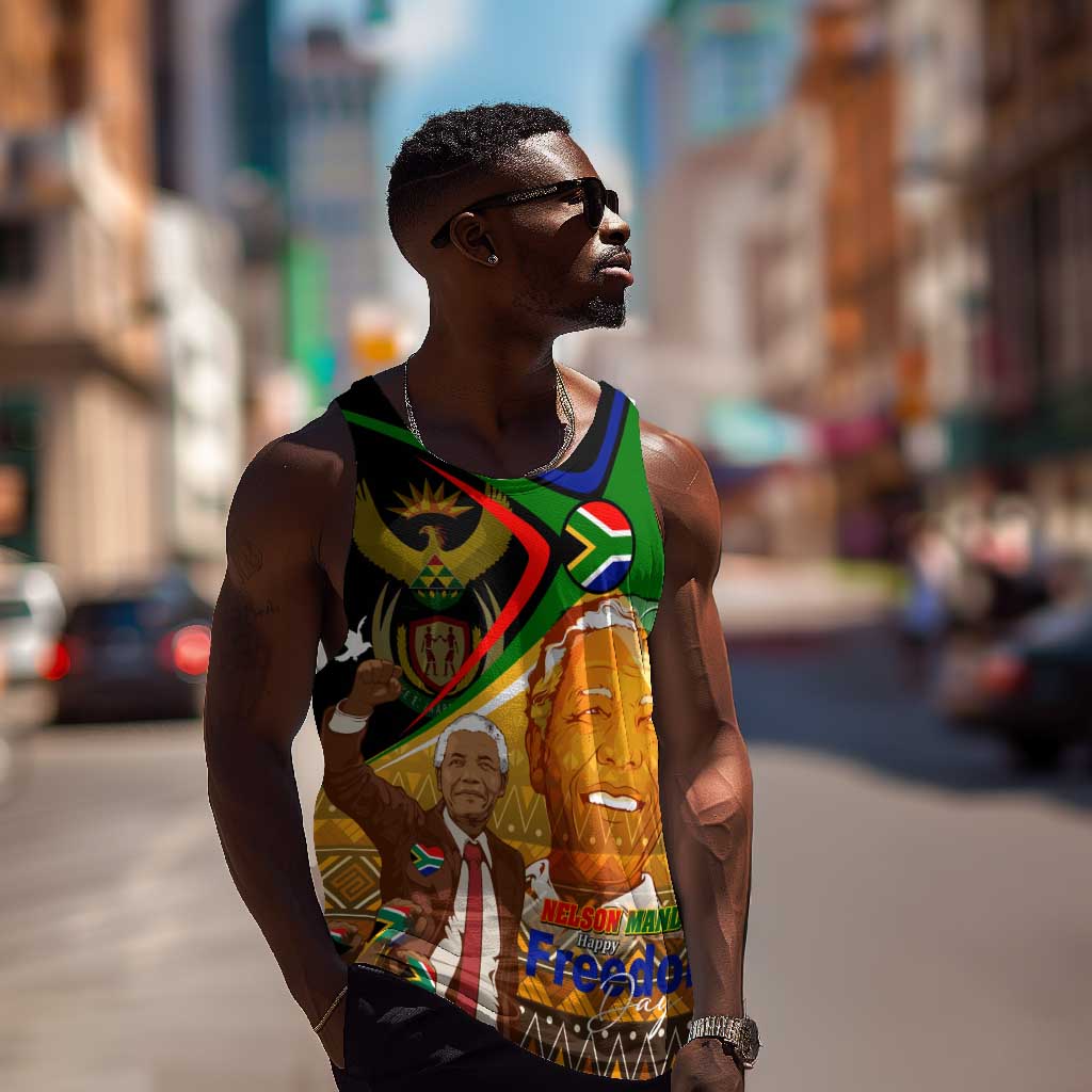 South Africa Heritage Nelson Mandela Men Tank Top Happy Freedom Day Victory Art DT02