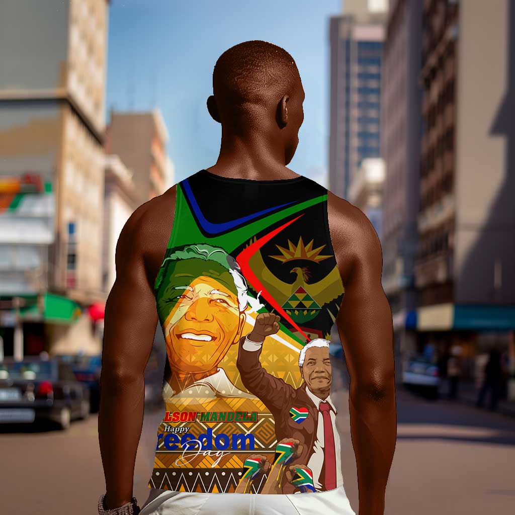 South Africa Heritage Nelson Mandela Men Tank Top Happy Freedom Day Victory Art DT02