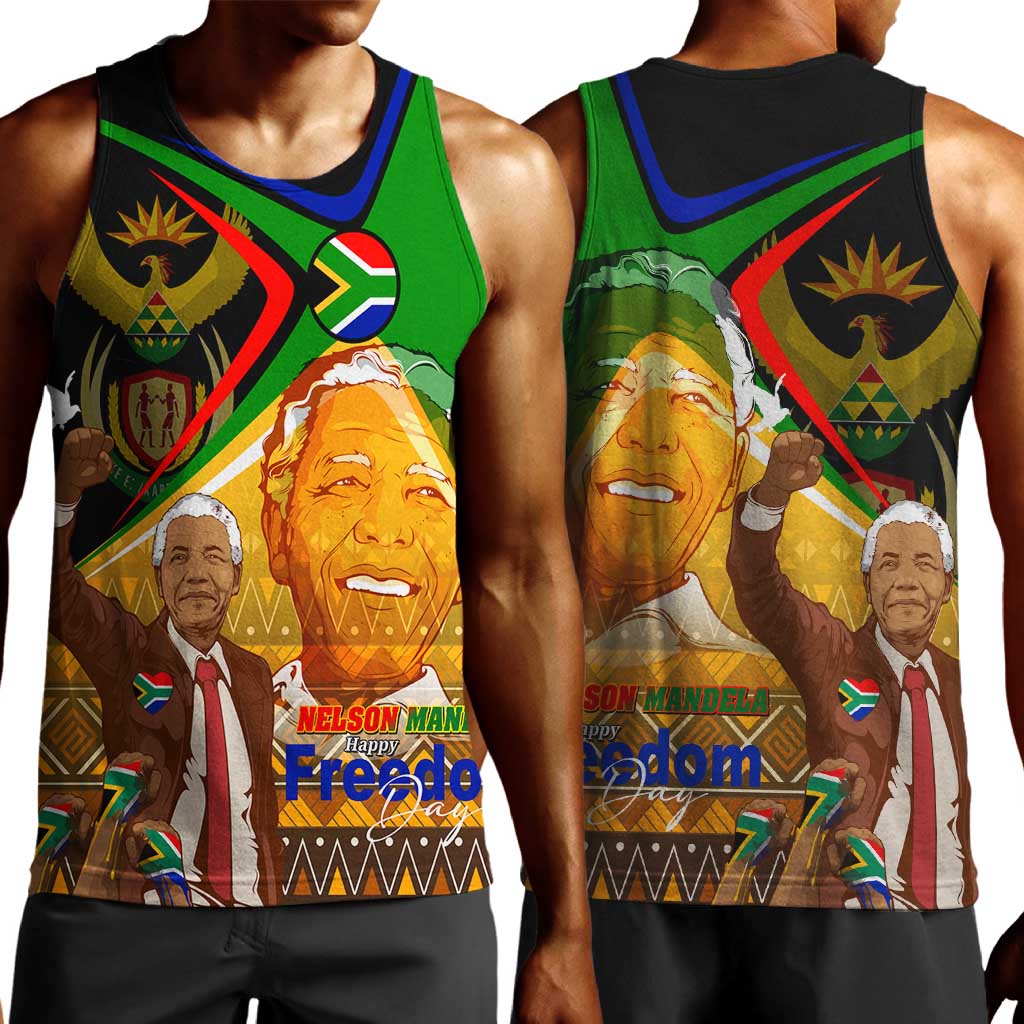 South Africa Heritage Nelson Mandela Men Tank Top Happy Freedom Day Victory Art DT02
