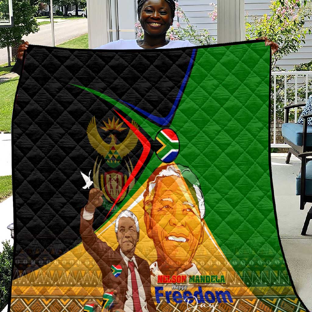 South Africa Heritage Nelson Mandela Quilt Happy Freedom Day Victory Art DT02