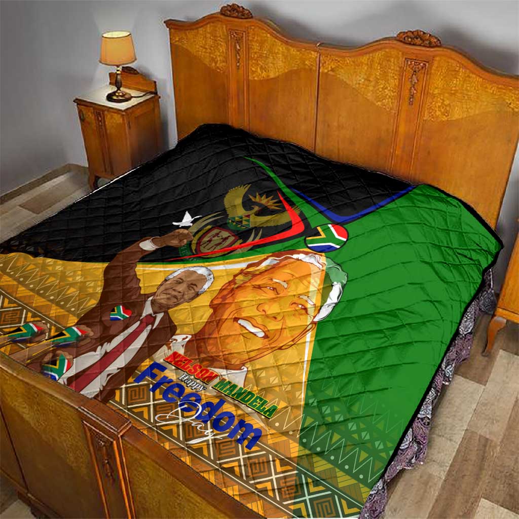 South Africa Heritage Nelson Mandela Quilt Happy Freedom Day Victory Art DT02
