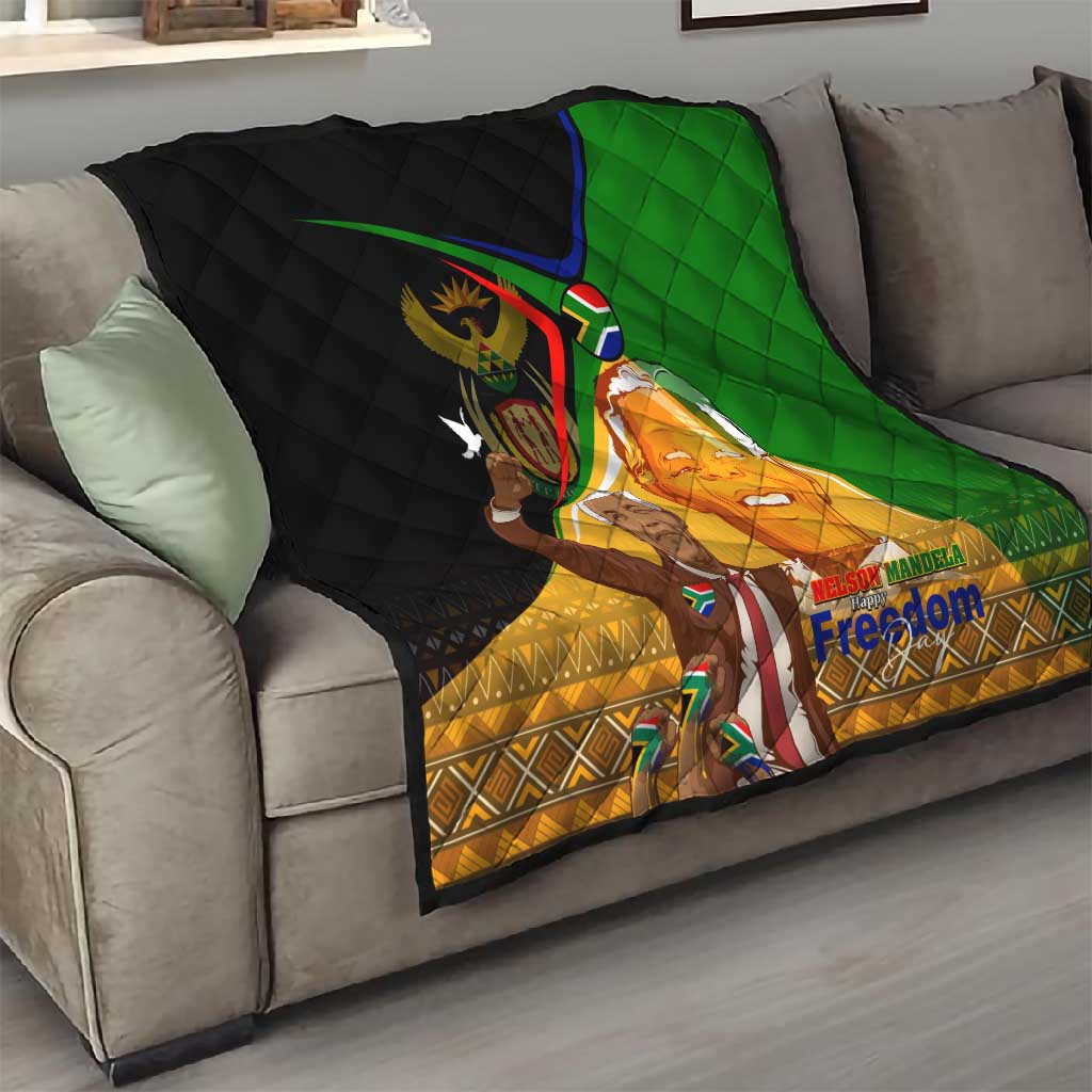 South Africa Heritage Nelson Mandela Quilt Happy Freedom Day Victory Art DT02