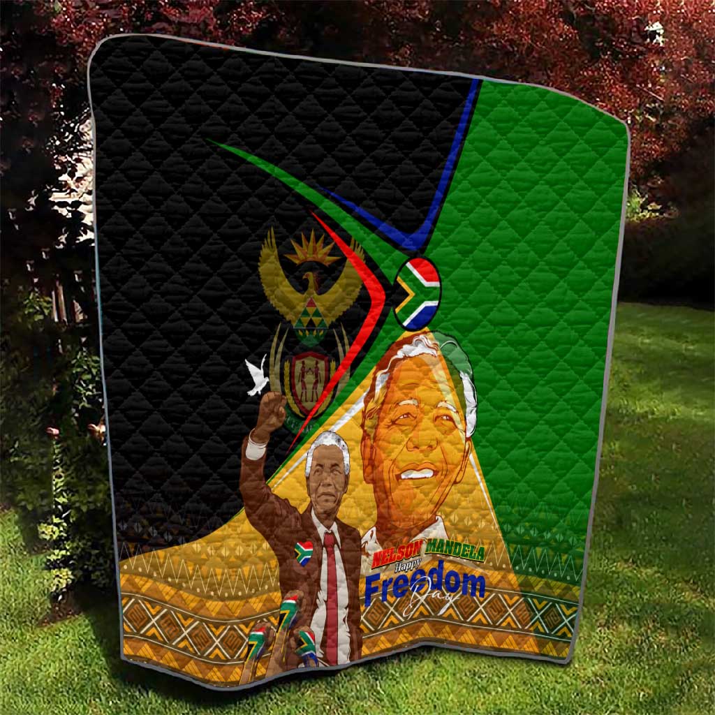 South Africa Heritage Nelson Mandela Quilt Happy Freedom Day Victory Art DT02