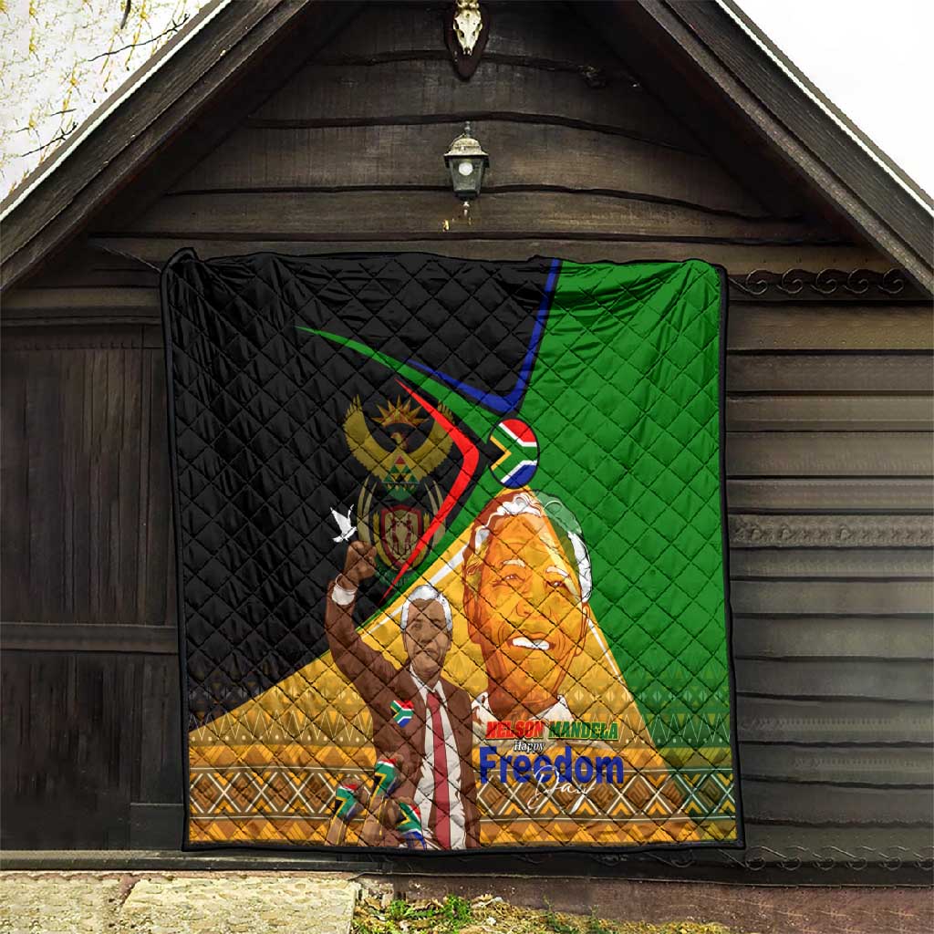 South Africa Heritage Nelson Mandela Quilt Happy Freedom Day Victory Art DT02