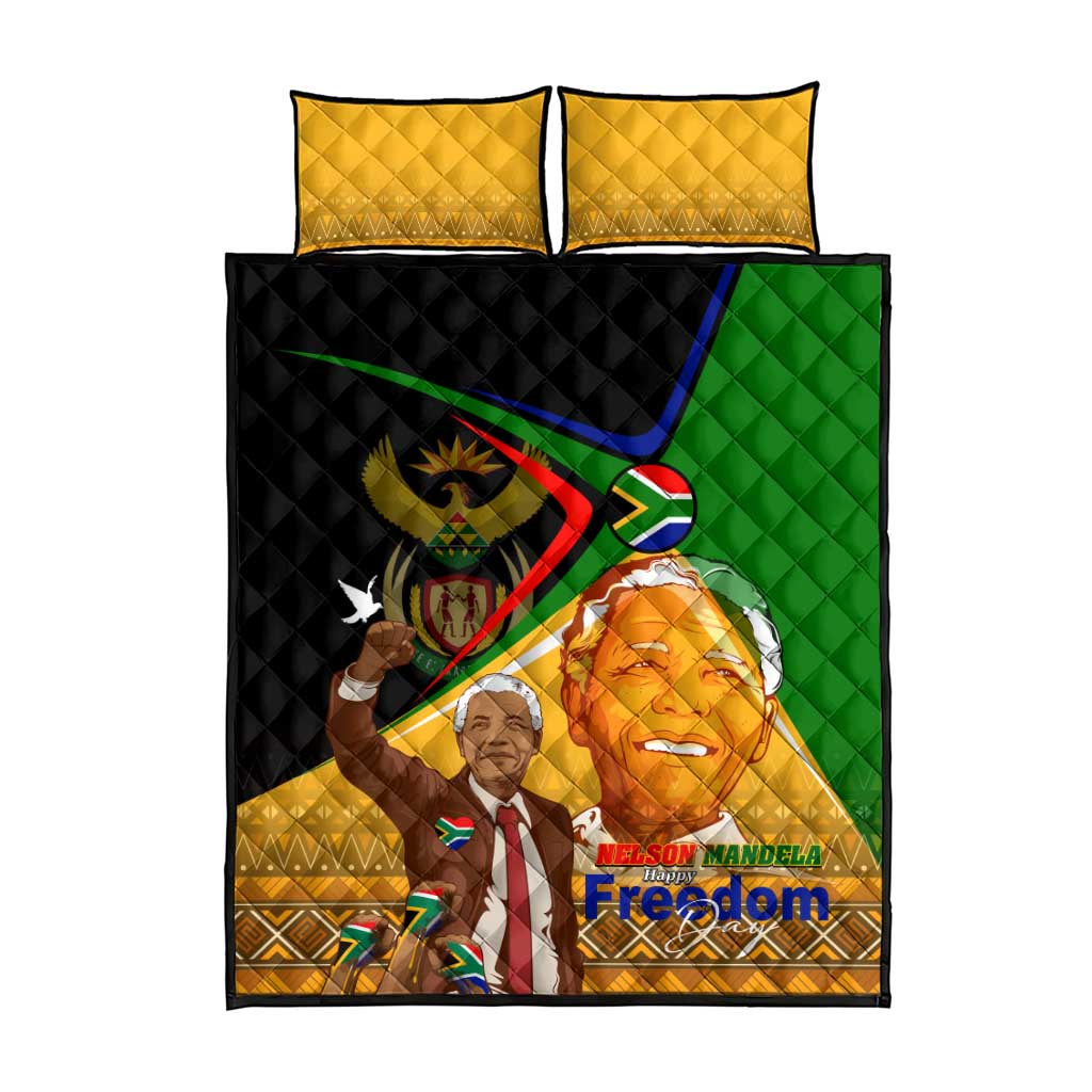 South Africa Heritage Nelson Mandela Quilt Bed Set Happy Freedom Day Victory Art DT02