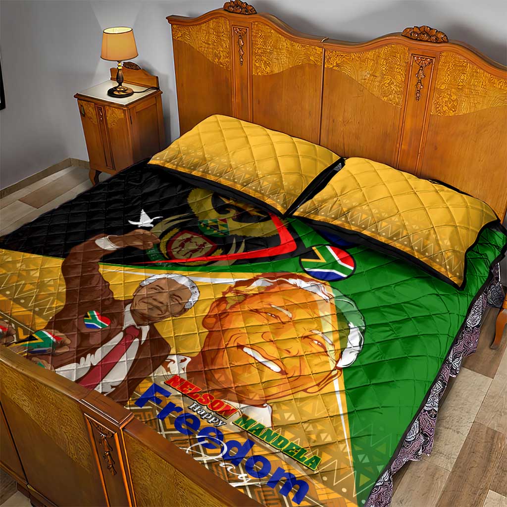 South Africa Heritage Nelson Mandela Quilt Bed Set Happy Freedom Day Victory Art DT02