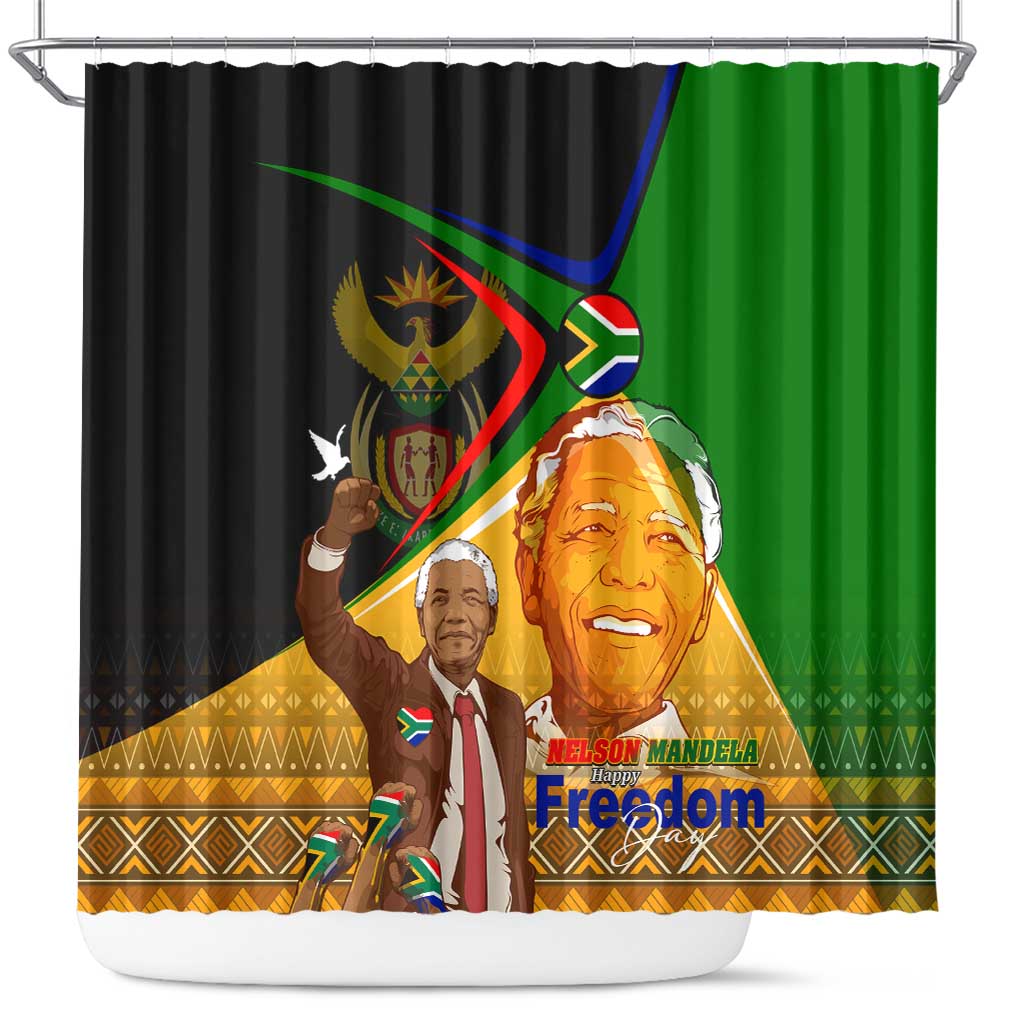Nelson Mandela Happy Freedom Day Shower Curtain South Africa Heritage Victory Art DT02