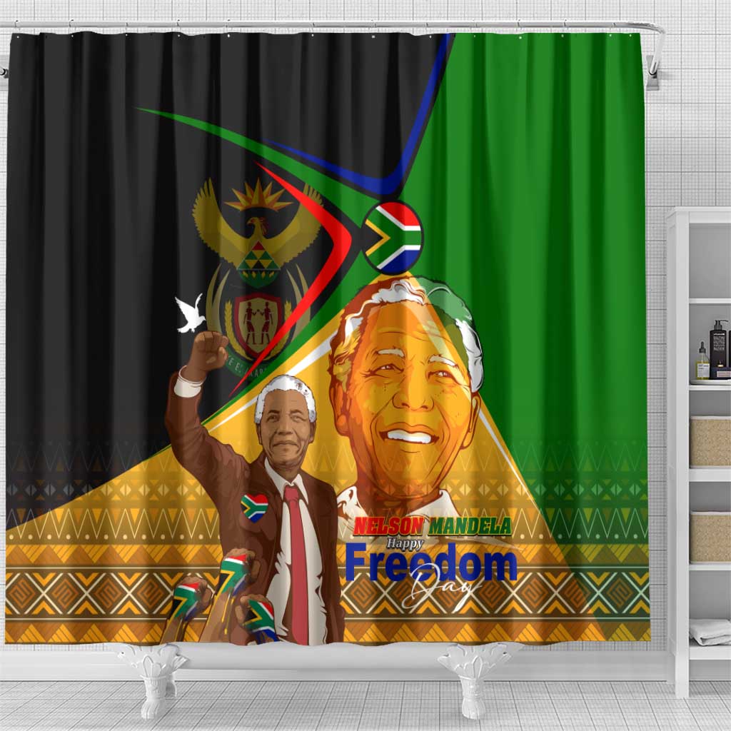 Nelson Mandela Happy Freedom Day Shower Curtain South Africa Heritage Victory Art DT02