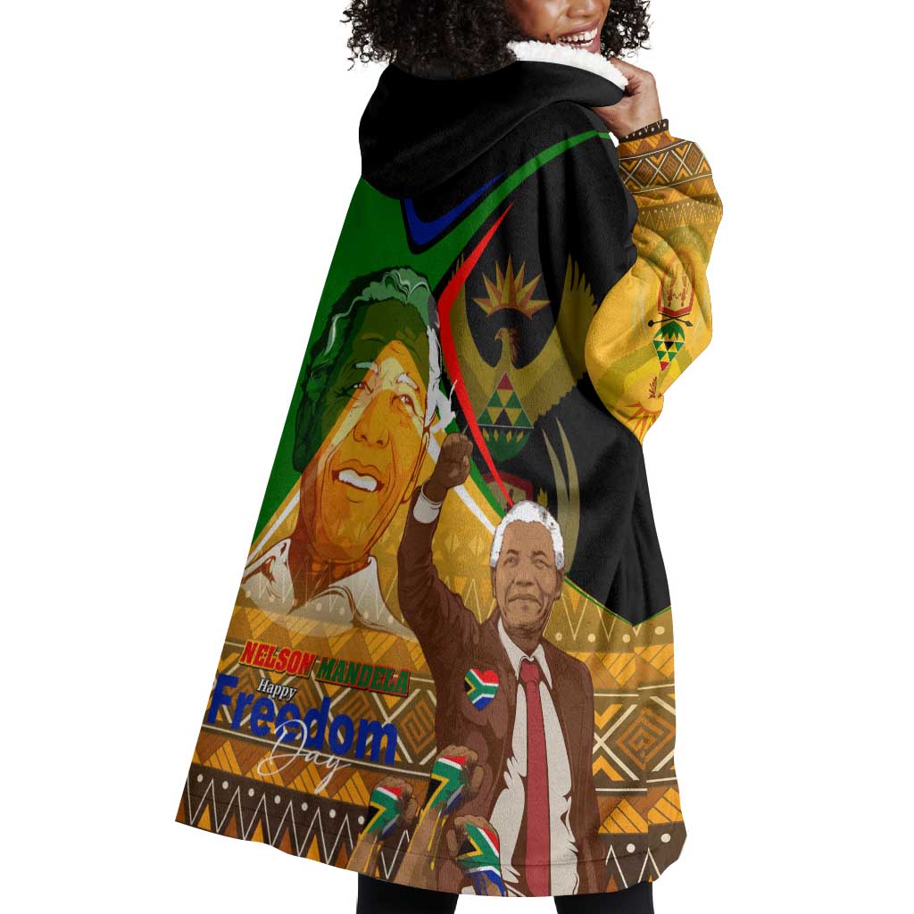 South Africa Heritage Nelson Mandela Wearable Blanket Hoodie Happy Freedom Day Victory Art DT02