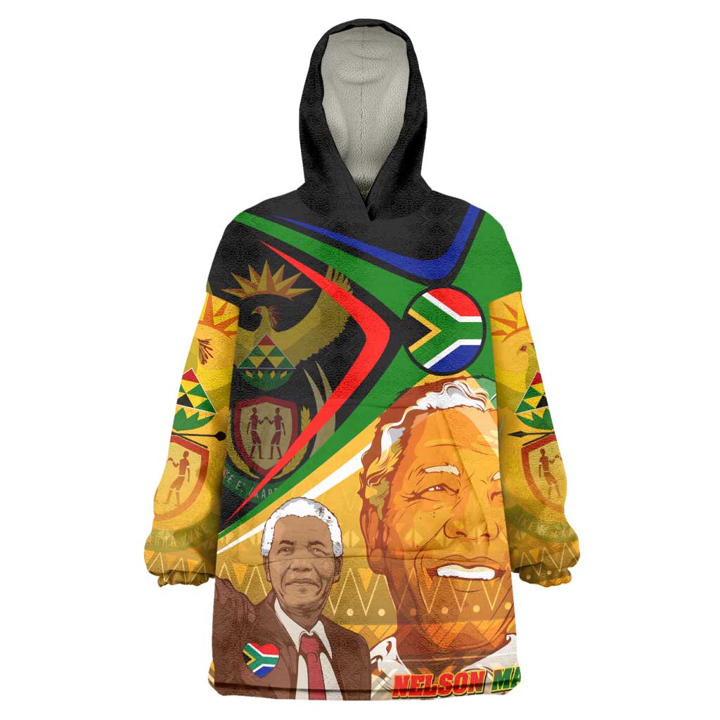 South Africa Heritage Nelson Mandela Wearable Blanket Hoodie Happy Freedom Day Victory Art DT02