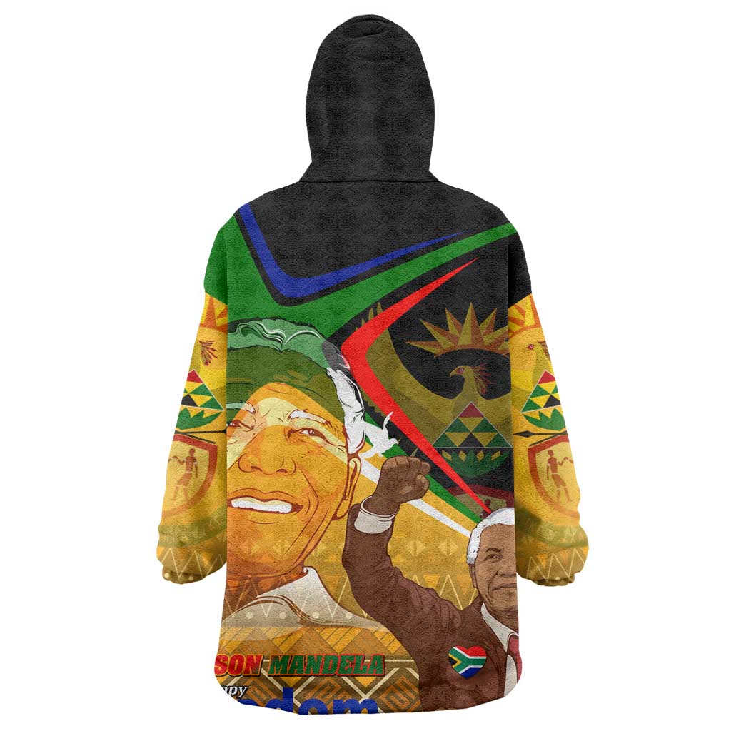 South Africa Heritage Nelson Mandela Wearable Blanket Hoodie Happy Freedom Day Victory Art DT02