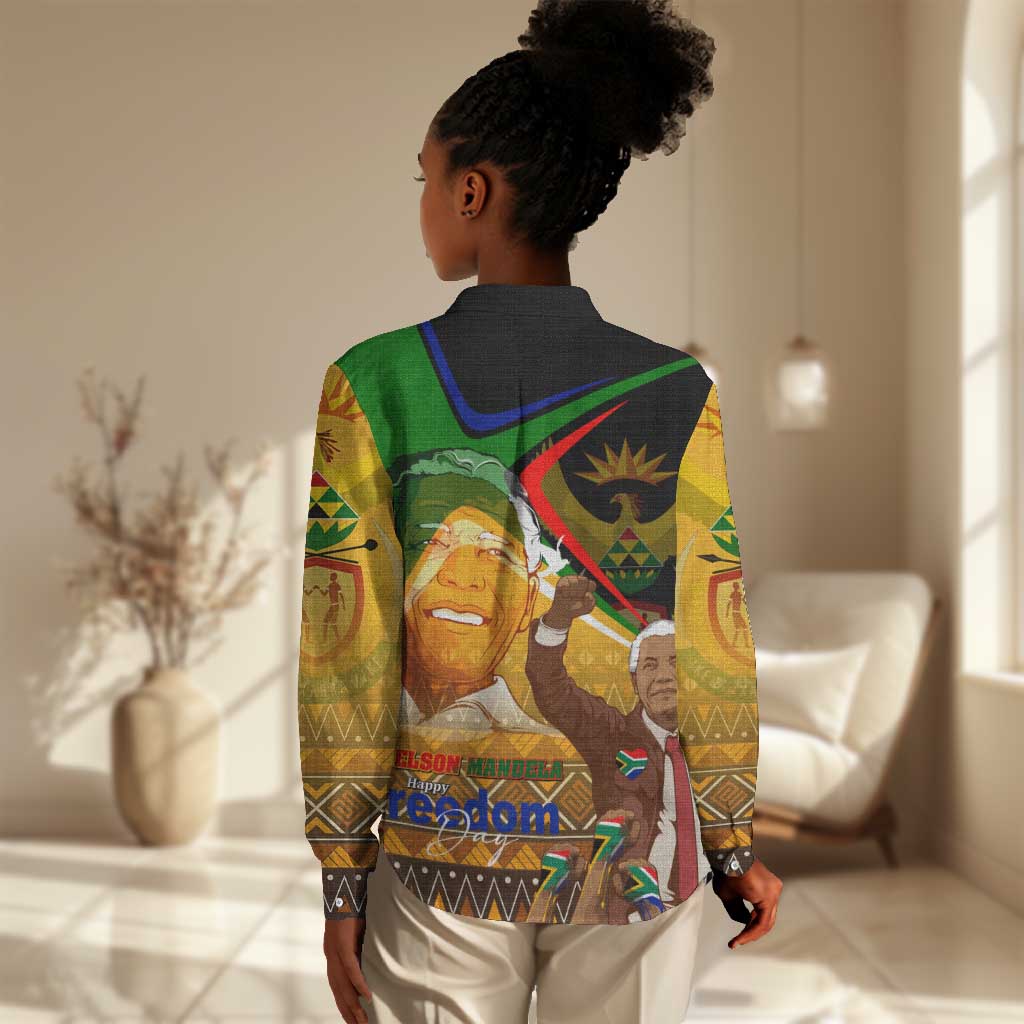 South Africa Heritage Nelson Mandela Women Casual Shirt Happy Freedom Day Victory Art DT02