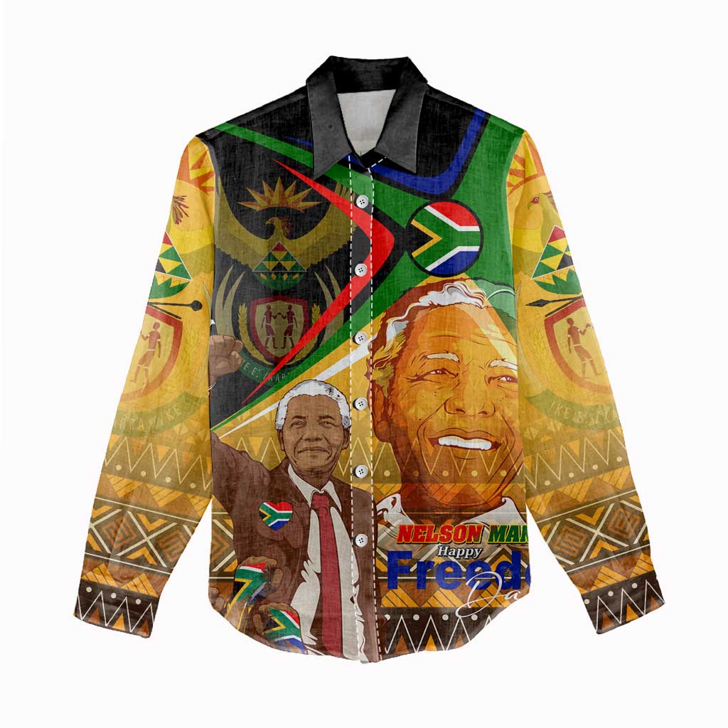 South Africa Heritage Nelson Mandela Women Casual Shirt Happy Freedom Day Victory Art DT02