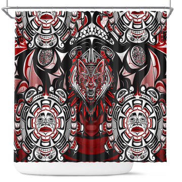 Haida Wolf Shower Curtain Canada Indigenous Art DT02