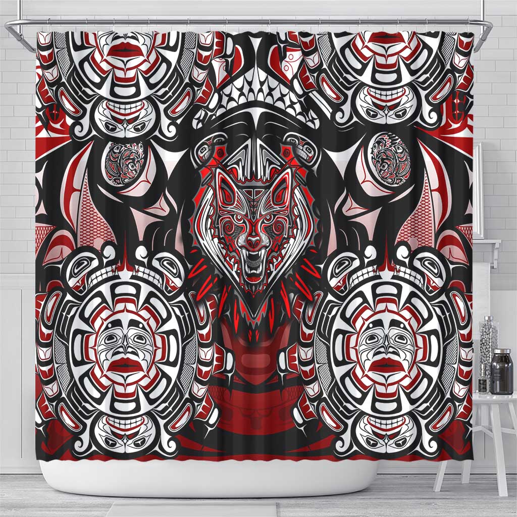 Haida Wolf Shower Curtain Canada Indigenous Art DT02